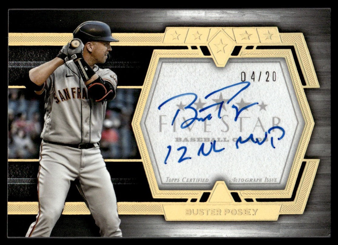 2022 Five Star Buster Posey Inscribed Auto /20 "2012 Nl Mvp"