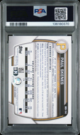 Graded 2023 Topps Bowman Draft Paul Skenes #BD14 Rookie RC Baseball Card *FINGER PRINT Smudge* PSA Auto Grade Gem Mint