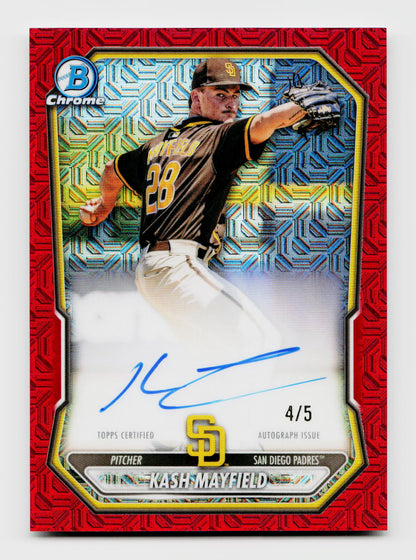 2026 Bowman Chrome #Bma-Km Kash Mayfield Mega Box Red Mojo Ssp Auto /5