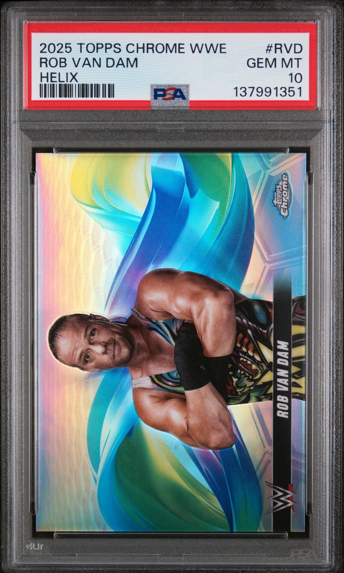 2025 Topps Chrome Wwe Helix Rob Van Dam #Rvd PSA 10