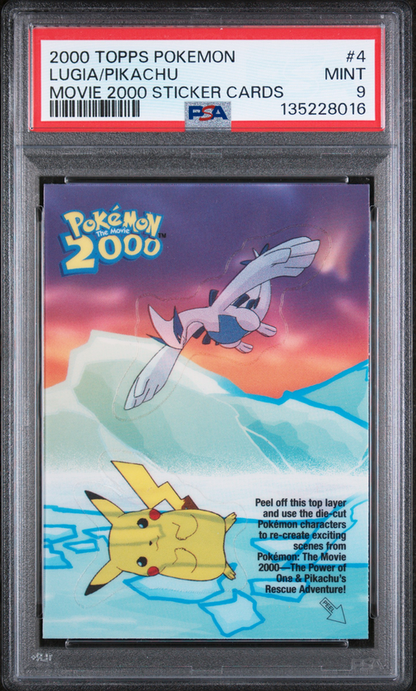 PSA 9 Lugia/Pikachu Movie 2000 Sticker Cards