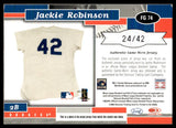 2002 Leaf Fabrics Of The Game #74 Jackie Robinson Game-Used Dual Patch /42