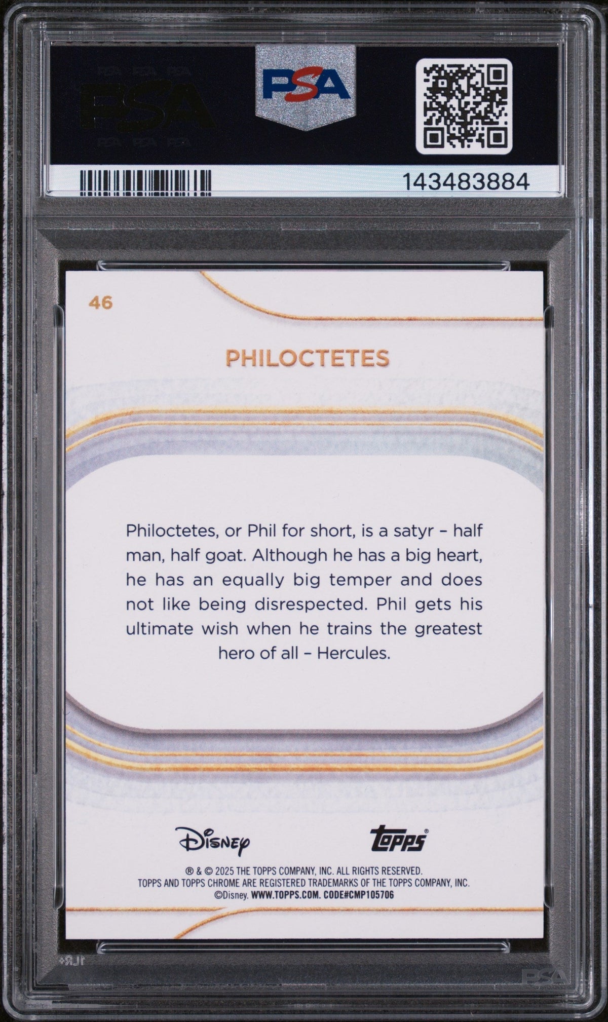 2025 Topps Chrome Disney Red Refractor Philoctetes #46 5/5 PSA 10