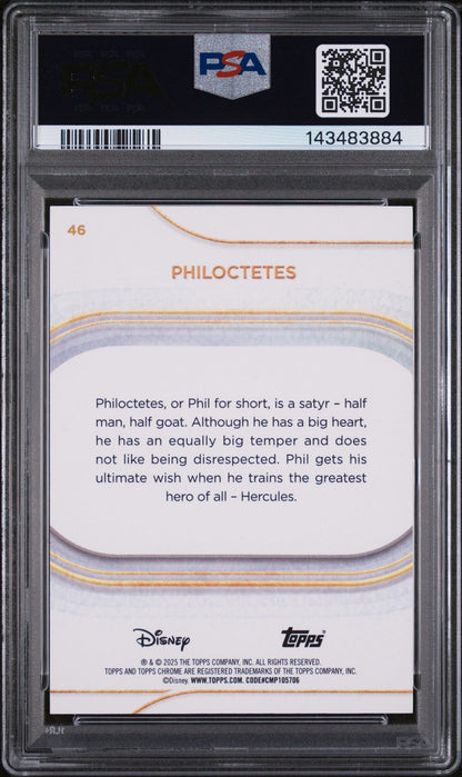 2025 Topps Chrome Disney Red Refractor Philoctetes #46 5/5 PSA 10