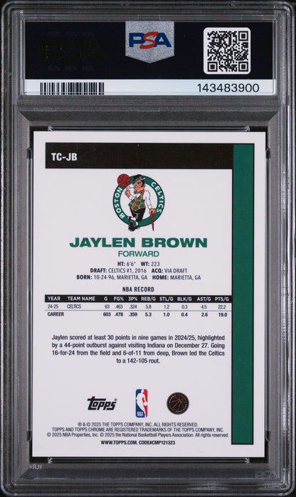 2025 Topps Silver Pack 1980-81 Topps Chrome Basketball Orange Jaylen Brown #Tc-Jb /25 PSA 10