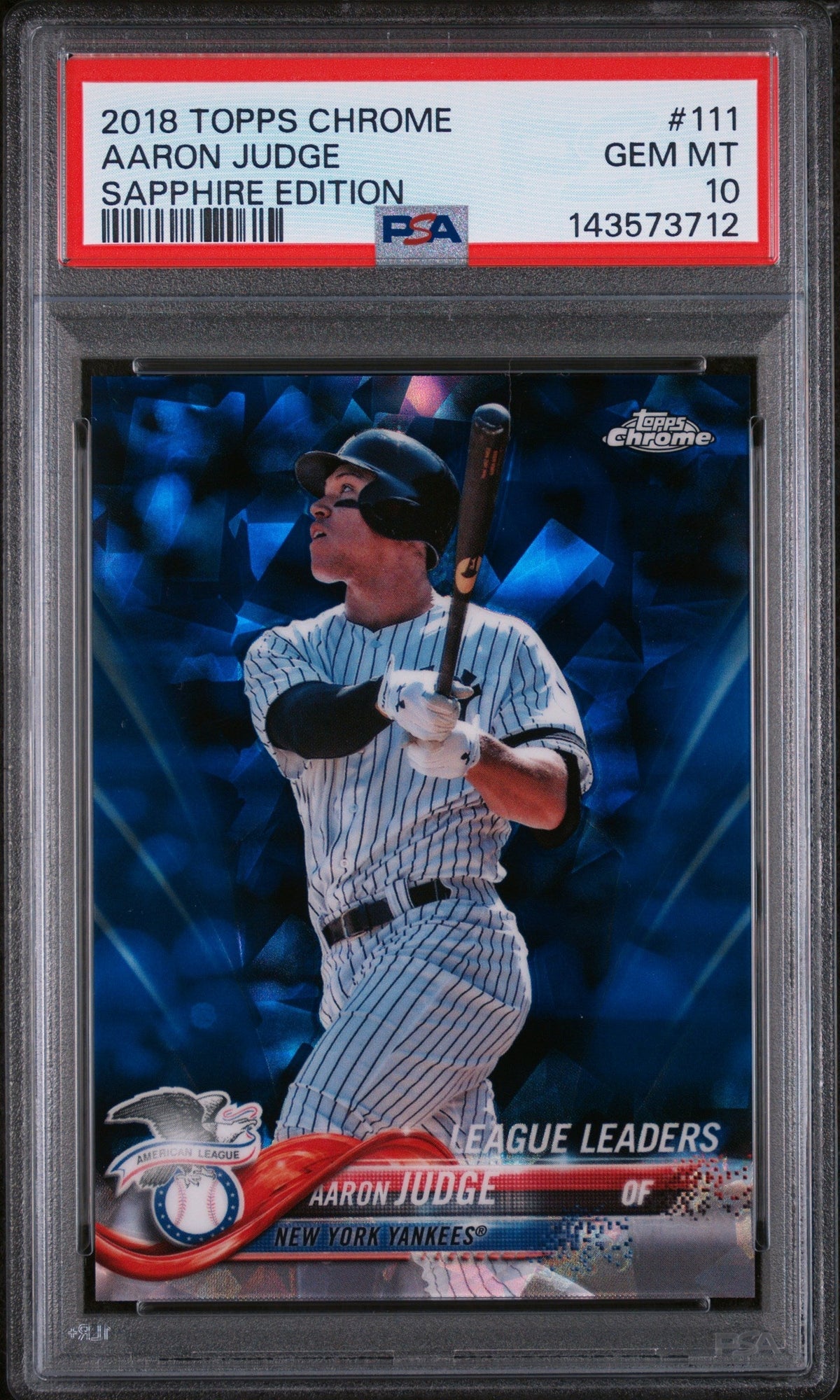 2018 Topps Chrome Sapphire Edition Aaron Judge #111 PSA 10