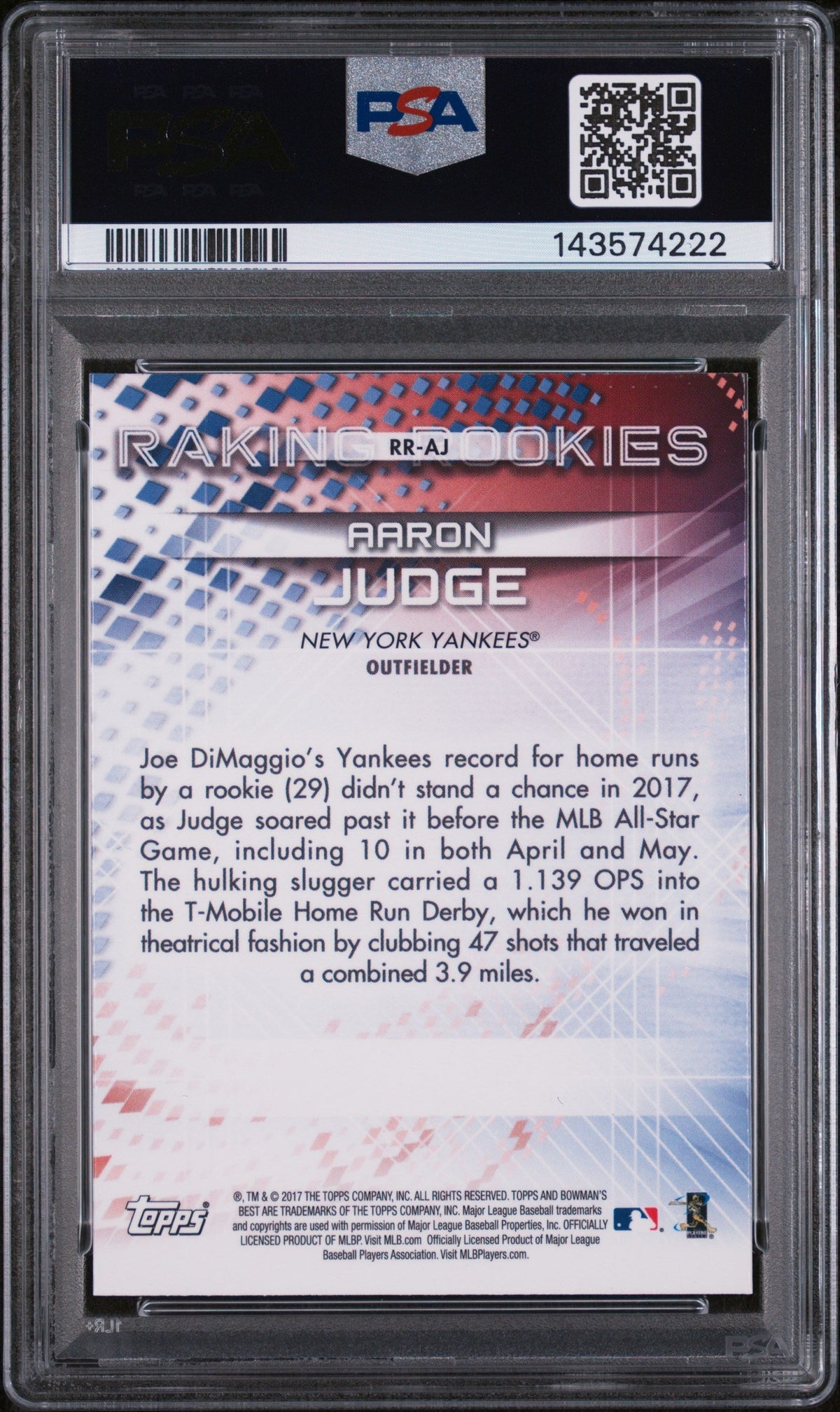2017 Bowman's Best Raking Rookies Aaron Judge #Rraj PSA 10