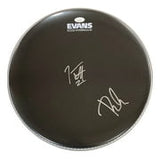 Joe Elliott Phil Collen Def Leppard Signed 15" Black Evans Drum Head JSA ITP