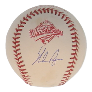Nolan Ryan Autographed Signed 1992 World Series Logo Baseball With Case (PSA)