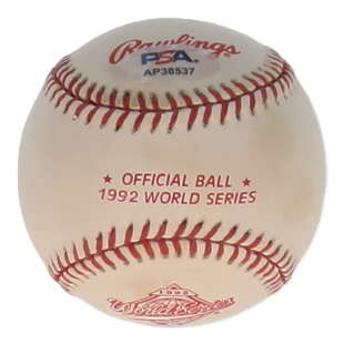 Nolan Ryan Autographed Signed 1992 World Series Logo Baseball With Case (PSA)
