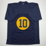 Autographed/Signed Jordan Love Green Bay Blue Retro Football Jersey Beckett BAS COA