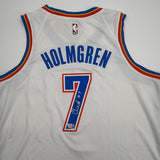 Autographed/Signed Chet Holmgren Oklahoma City OKC Thunder Blue Authentic Basketball Jersey Fanatics COA