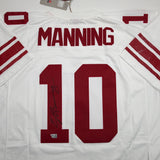 Autographed/Signed Eli Manning New York Giants White Mitchell & Ness Authentic Football Jersey Fanatics COA
