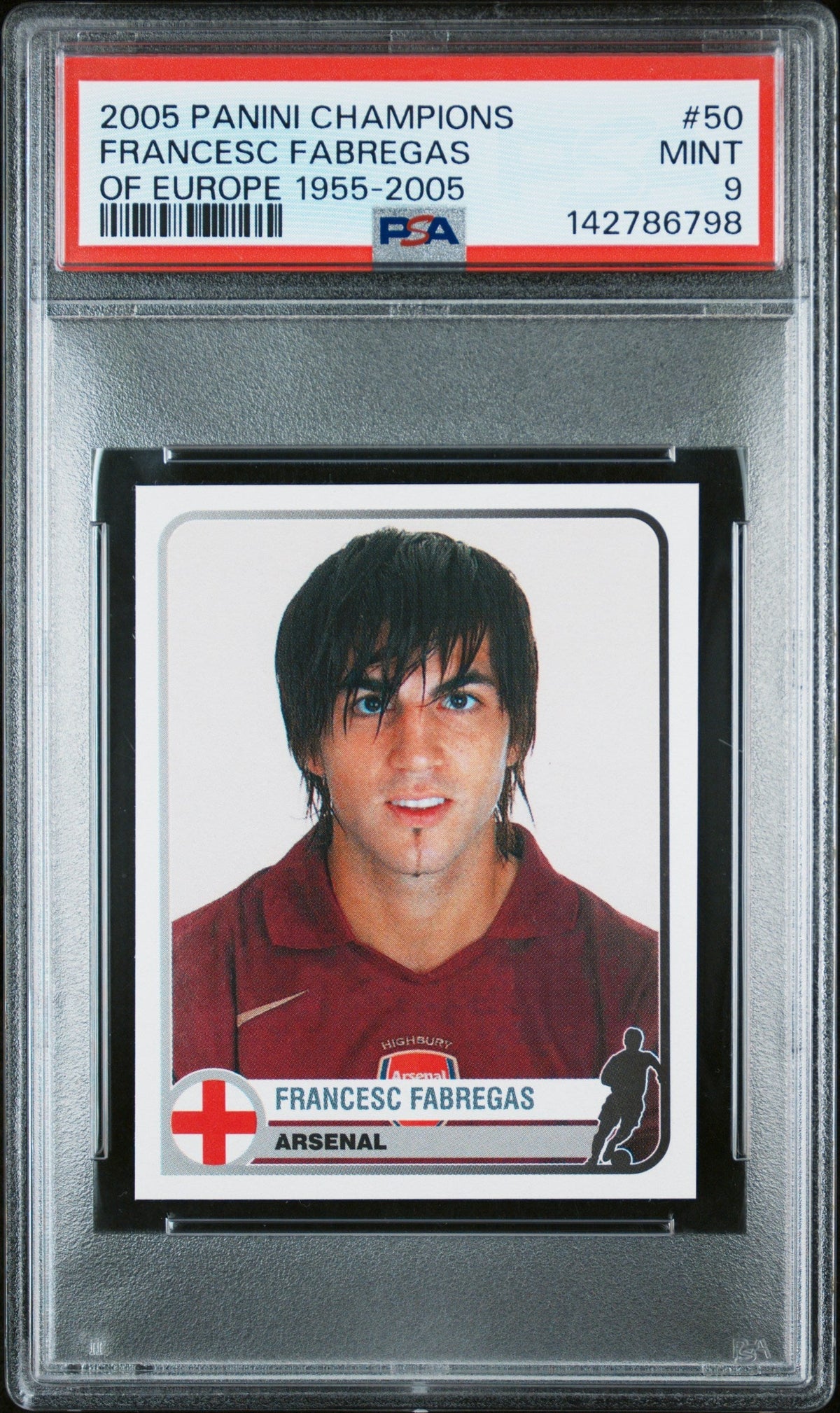 2005 Panini Champions Of Europe Stickers Cesc Fabregas #50 PSA 9