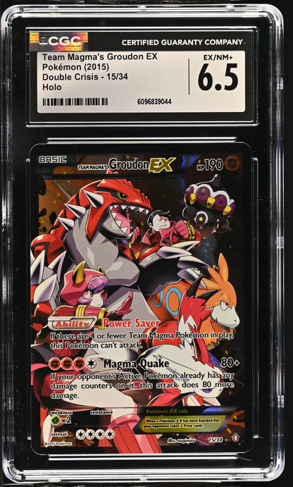 2015 Pokemon #15/34 Groudon Ex Double Crisis CGC 6.5