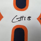 Autographed/Signed Caleb Williams Chicago Blue Pro Cut Football Jersey PSA/DNA COA