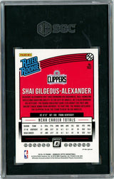 Graded 2018 Panini Donruss Optic Shai Gilgeous Alexander #162 Shock Prizm Rookie RC Basketball Card SGC 9.5 MT+