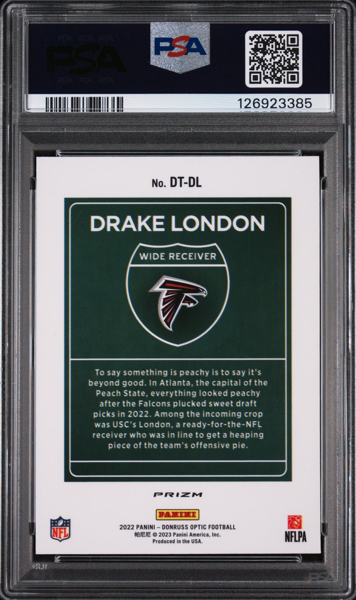 2022 Donruss Optic Downtown Drake London #Dtdl PSA 9