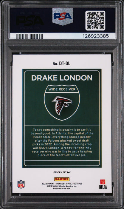 2022 Donruss Optic Downtown Drake London #Dtdl PSA 9
