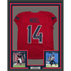 Framed Autographed/Signed Jaylin Noel 35x39 Houston Red Pro Cut Football Jersey JSA COA
