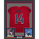 Framed Autographed/Signed Jaylin Noel 35x39 Houston Red Pro Cut Football Jersey JSA COA