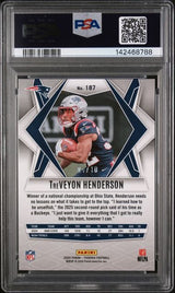 Graded 2025 Panini Phoenix TreVeyon Henderson #187 /10 Colorburst Rookie RC Football Card PSA 10 Gem Mint