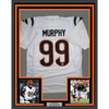 Framed Autographed/Signed Myles Murphy 35x39 Cincinnati White Football Jersey JSA COA