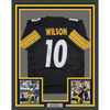 Framed Autographed/Signed Roman Wilson 35x39 Pittsburgh Black Football Jersey Beckett BAS COA