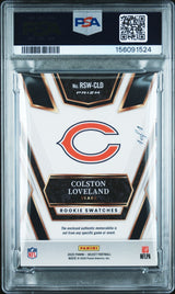 2025 Panini Select Rookie Swatches Rk Swatches-Black Prizm 1/1 Colston Loveland #Rsw-Cld PSA 9
