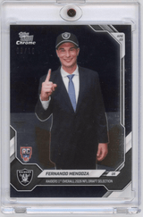 2026 Topps Now Fernando Mendoza #FMEN Black Chrome /10 Raiders 1st Overall 2026 NFL Draft Selection Las Vegas Raiders Rookie RC Football Card