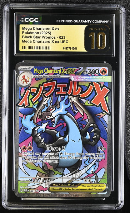 2025 Black Star Promos #023 Mega Charizard X Ex Mega Charizard X Ex Upc CGC 10