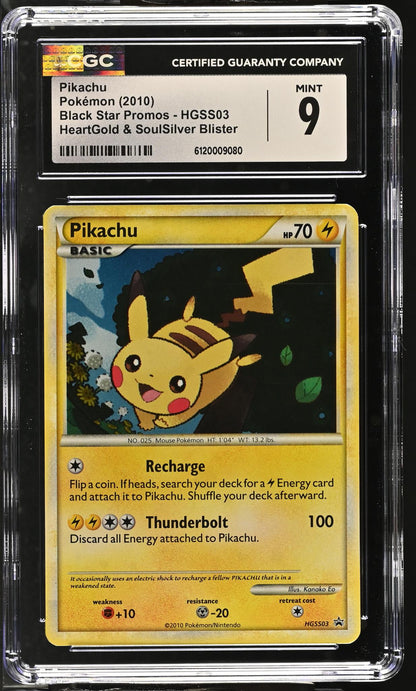 2010 Black Star Promos #Hgss03 Pikachu Heartgold & Soulsilver Blister CGC 9