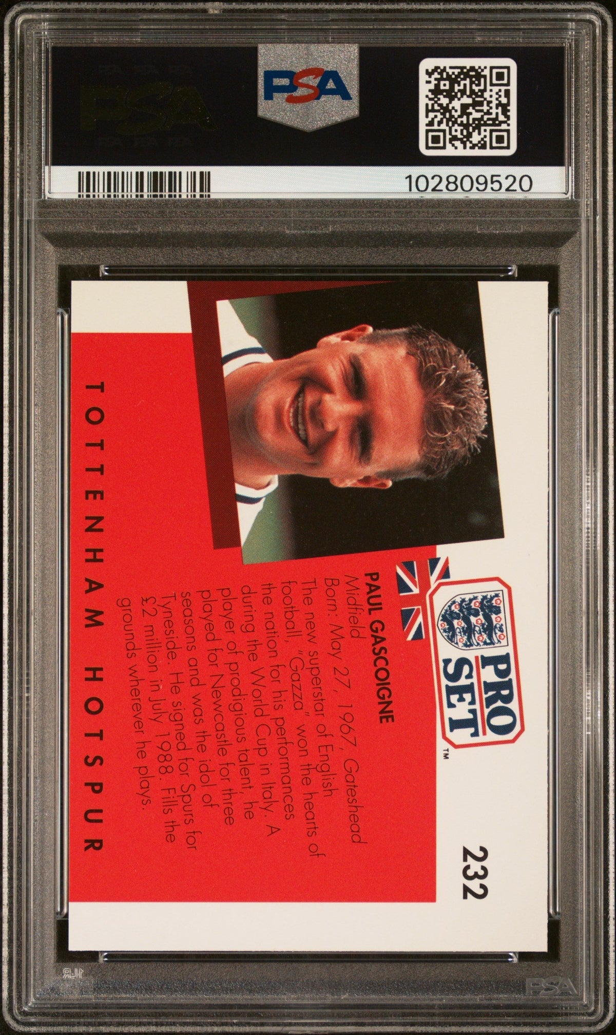1990 Pro Set Paul Gascoigne #232 PSA 10 102809520