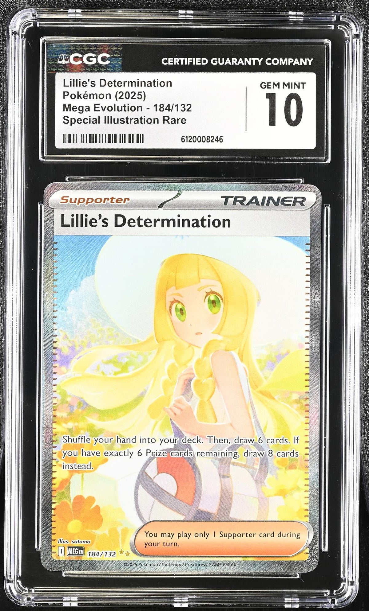 2025 Pokemon #184/132 Lillie's Determination Mega Evolution CGC 10