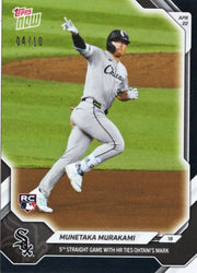 2026 Topps Now Munetaka Murakami #110 Black Foil /10 5th Straight Game with Home Run Ties Ohtanis Mark Chicago White Sox Rookie RC Baseball Card