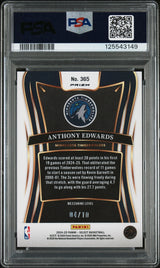 2024 Panini Select Gold Flash Anthony Edwards #365 /10 PSA 10