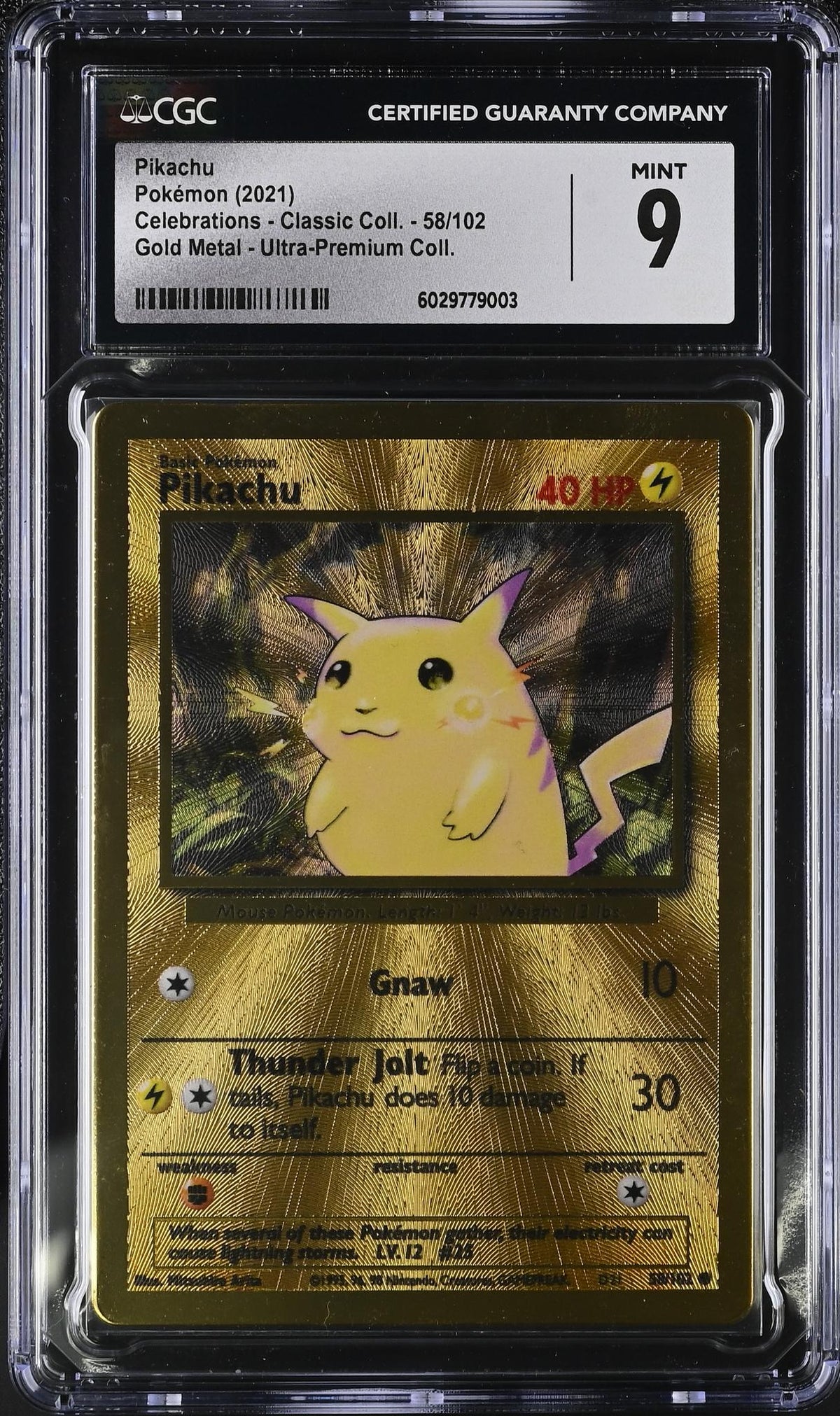 2021 #58/102 Pikachu Celebrations - Classic Coll. CGC 9