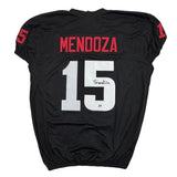 Autographed/Signed Fernando Mendoza Indiana Black College Football Jersey Beckett BAS COA