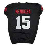 Autographed/Signed Fernando Mendoza Indiana Black College Football Jersey Beckett BAS COA
