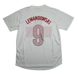 Autographed/Signed Robert Lewandowski Poland White Soccer Futbol Jersey Beckett BAS COA