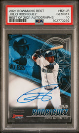 2021 Bowman's Best Best Of '21 Autograph Julio Rodriguez #B21jr PSA 10
