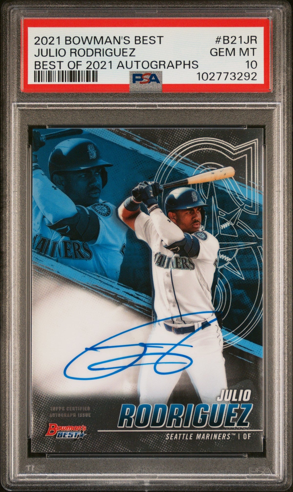 2021 Bowman's Best Best Of '21 Autograph Julio Rodriguez #B21jr PSA 10