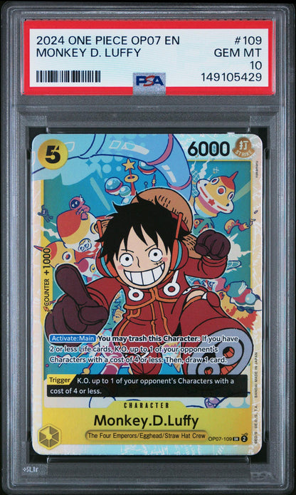 2024 One Piece 500 Years In The Future Monkey D. Luffy #Op07109 PSA 10