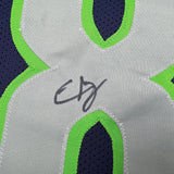 Framed Autographed/Signed Elijah Arroyo 35x39 Seattle Navy Blue Football Jersey JSA COA