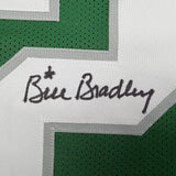 Framed Autographed/Signed Bill Bradley 35x39 Philadelphia Kelly Green Football Jersey Beckett BAS COA