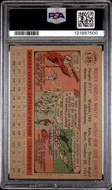 Graded 1956 Topps Mickey Mantle #135 Gray Back Baseball Card PSA 3 Very Good