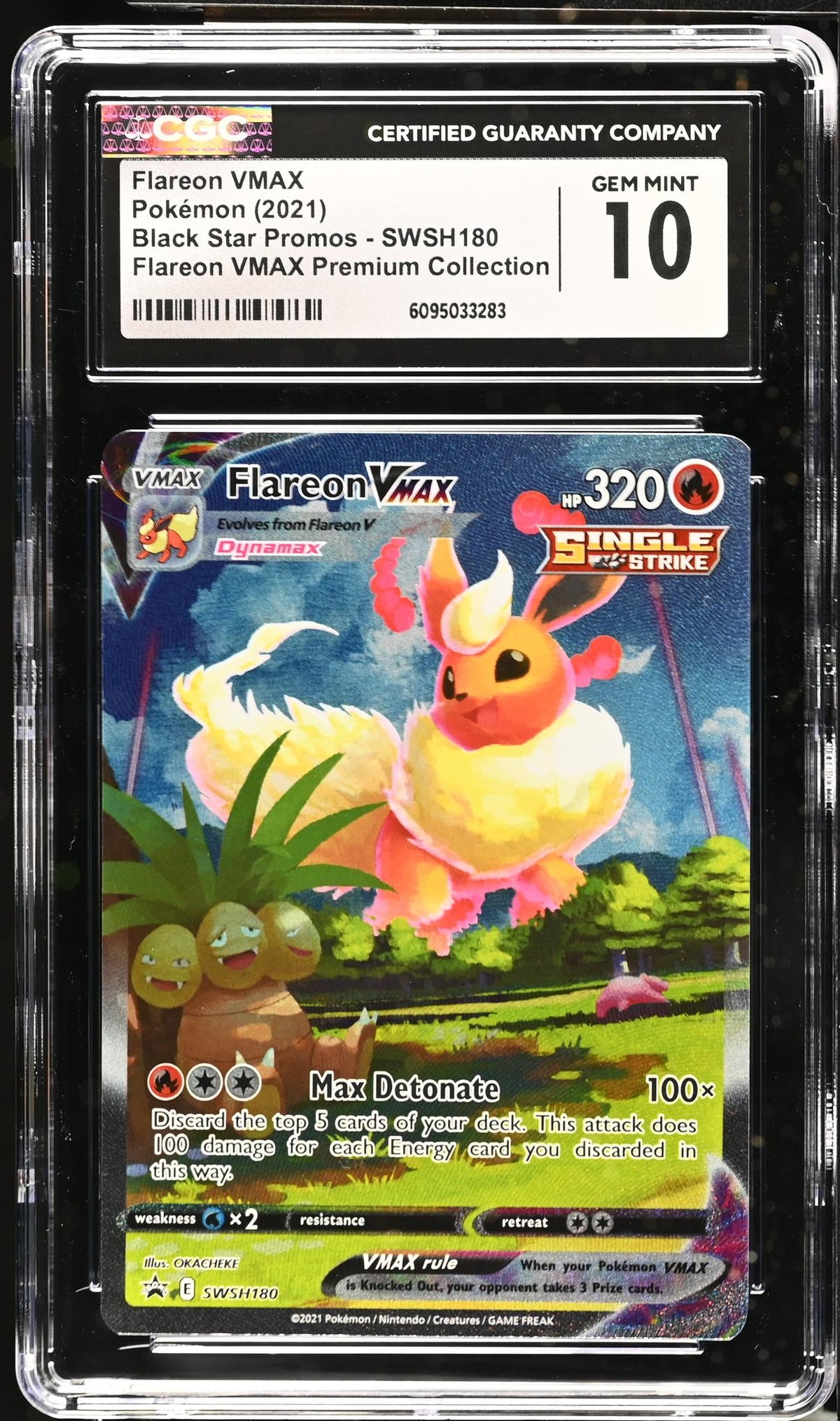 2021 Black Star Promos # Flareon Vmax Flareon Vmax Premium Collection CGC 10
