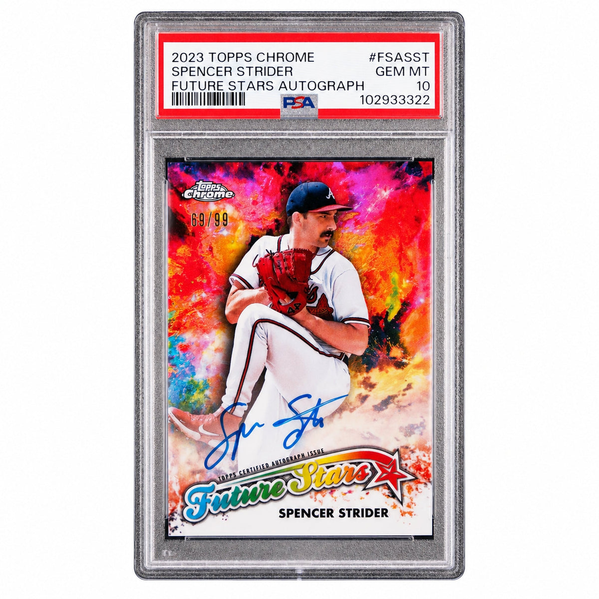 2023 Topps Chrome Future Stars Autograph Spencer Strider #Fsasst /99 PSA 10