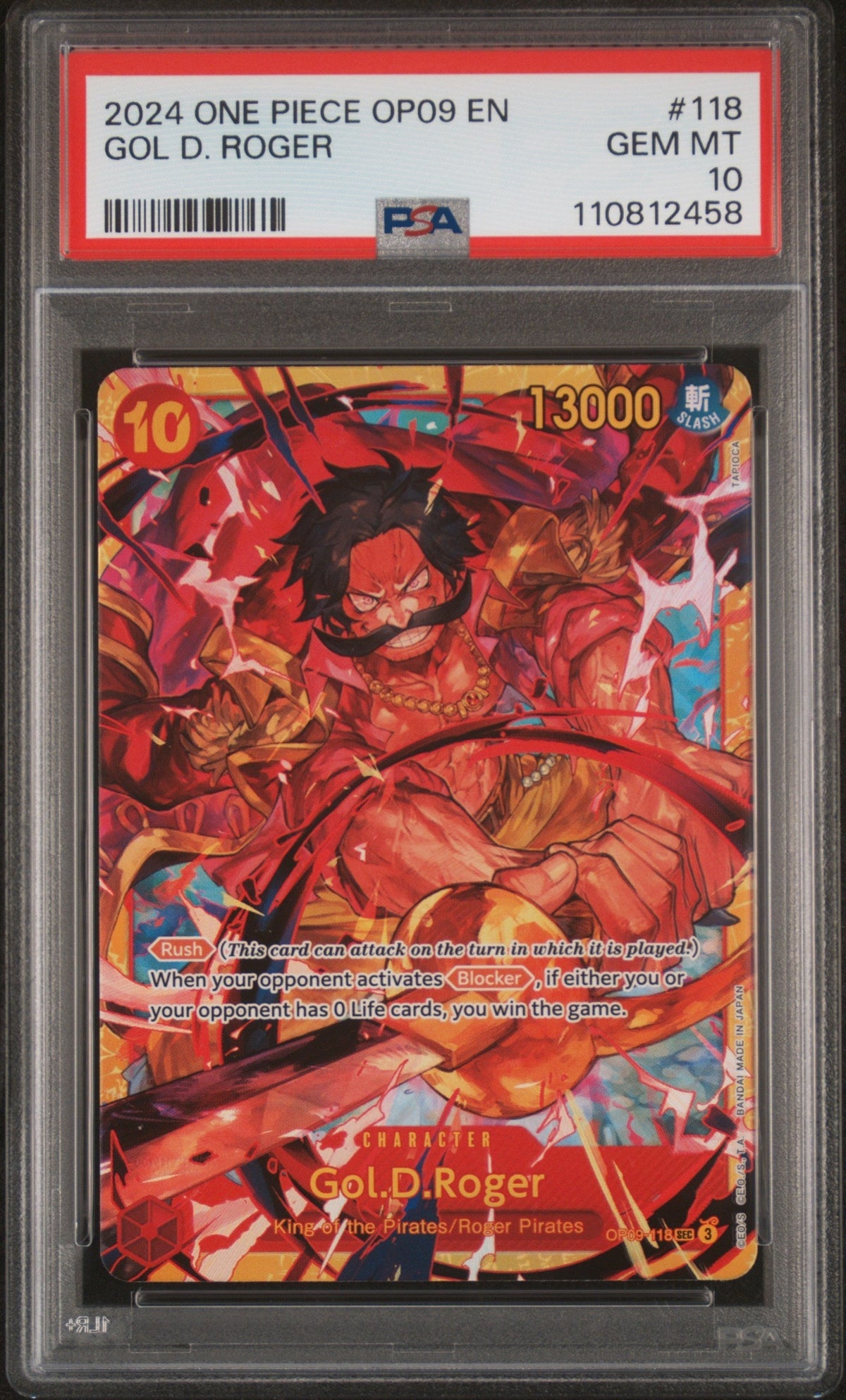 2024 One Piece Emperors In The New World Gol D Roger #Op09-118 PSA 10