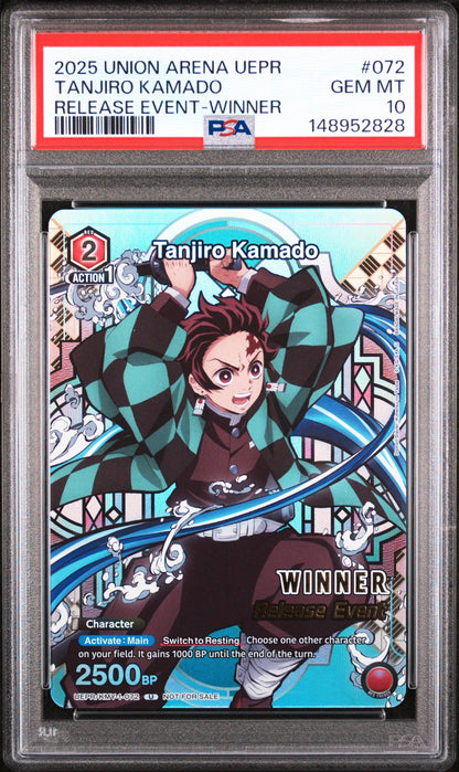 2025 Union Arena Uepr-Promos Release Event-Winner Tanjiro Kamado #072 PSA 10